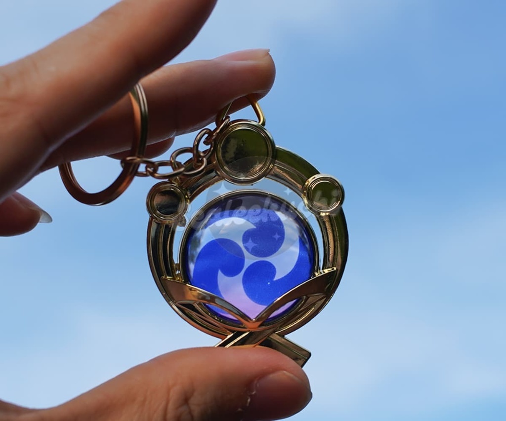 原神 神の目 5cm モンド 璃月 稲妻 スメール フォンテーヌ ナタ ナドクライ スネージナヤ 風 岩 雷 草 水 炎 氷 月の輪 透明ガラス キーホルダー グッズ アクセサリー飾り