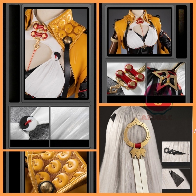 Azuiblc ゼンレスゾーンゼロ イーシェン コスプレ 儀玄 コスチューム イベント 仮装 人工革 Azm12