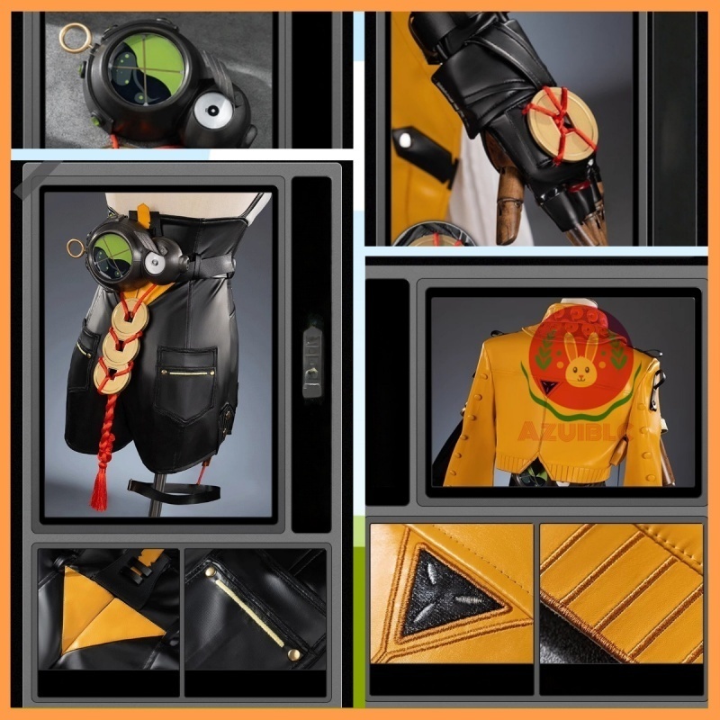 Azuiblc ゼンレスゾーンゼロ イーシェン コスプレ 儀玄 コスチューム イベント 仮装 人工革 Azm12