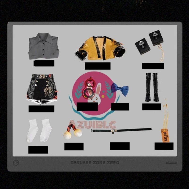 Azuiblc ゼンゼロ フーフー 福福 コスプレ イベント 橘福福 3d樹脂アクセサリー付 豪華 仮装Azm11