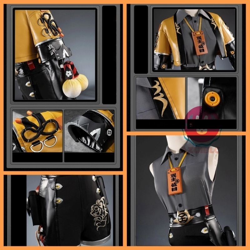 Azuiblc ゼンゼロ フーフー 福福 コスプレ イベント 橘福福 3d樹脂アクセサリー付 豪華 仮装Azm11