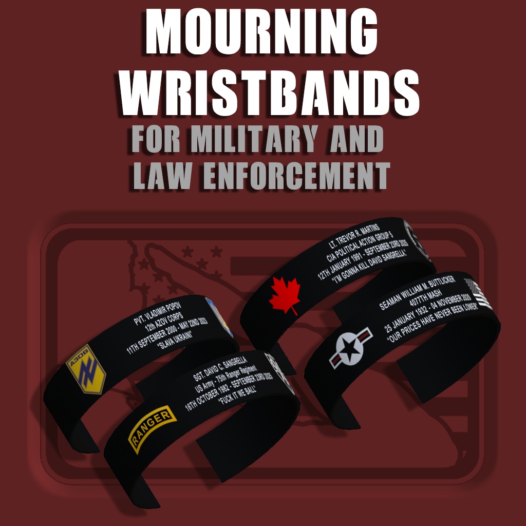Military and Law Enforcement Memorial Bracelet for VRChat