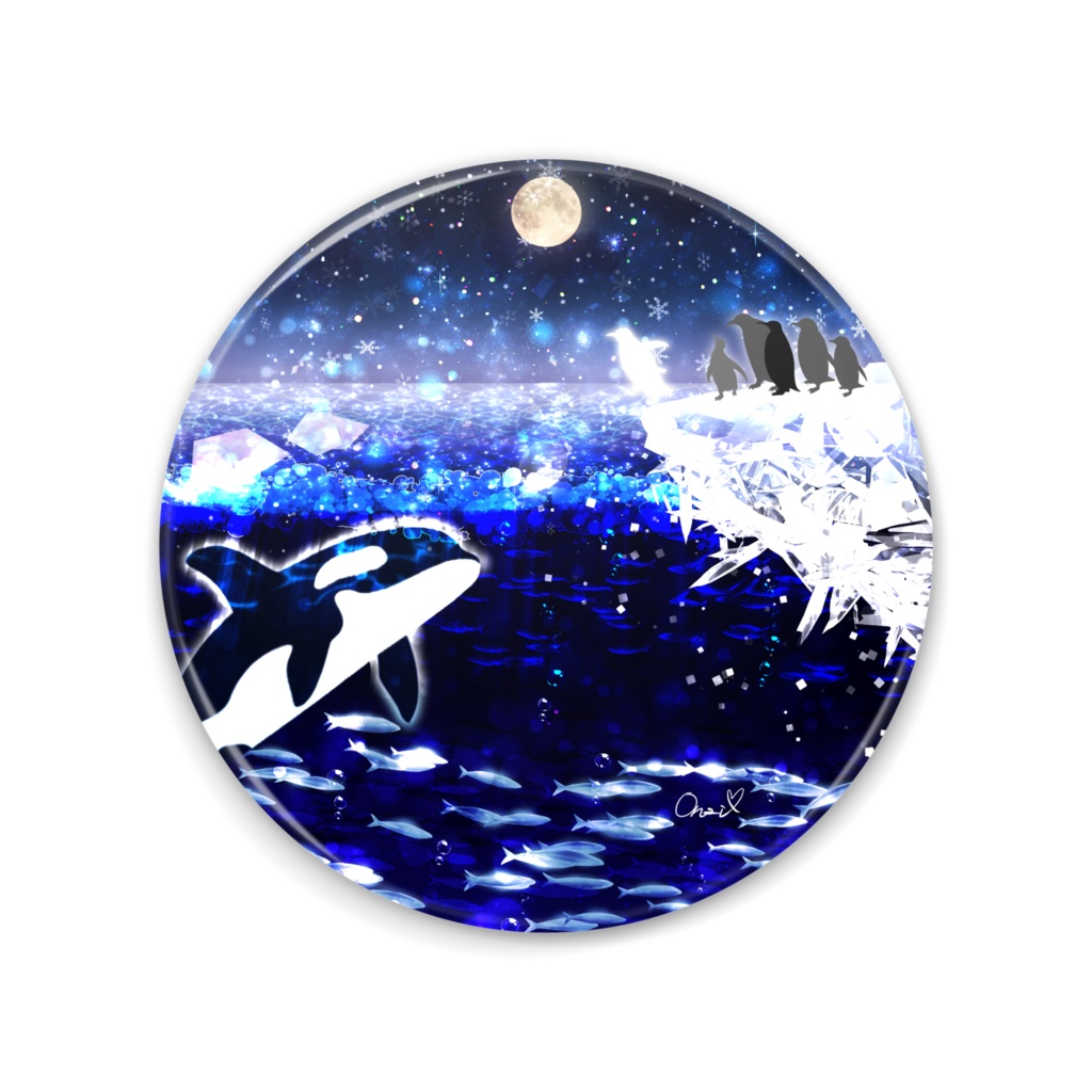 ファーストペンギンとシャチ - 缶ミラー