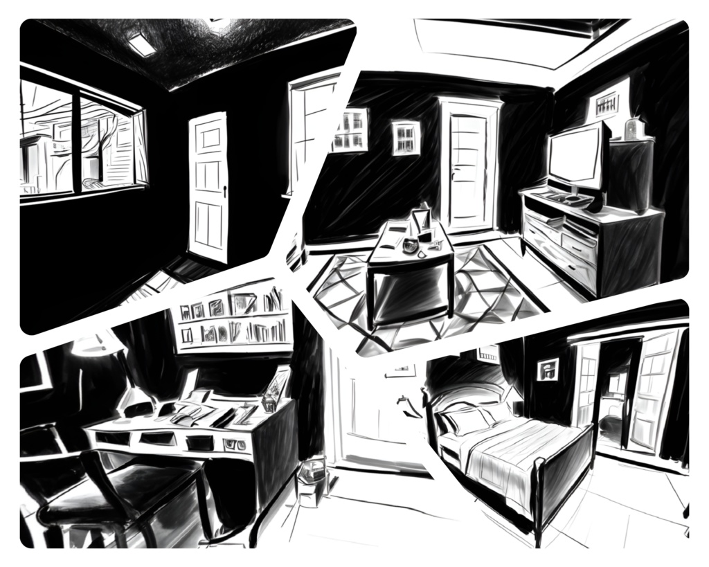 =ハロウィンにおすすめ=【白黒】不気味な背景素材 10枚セット