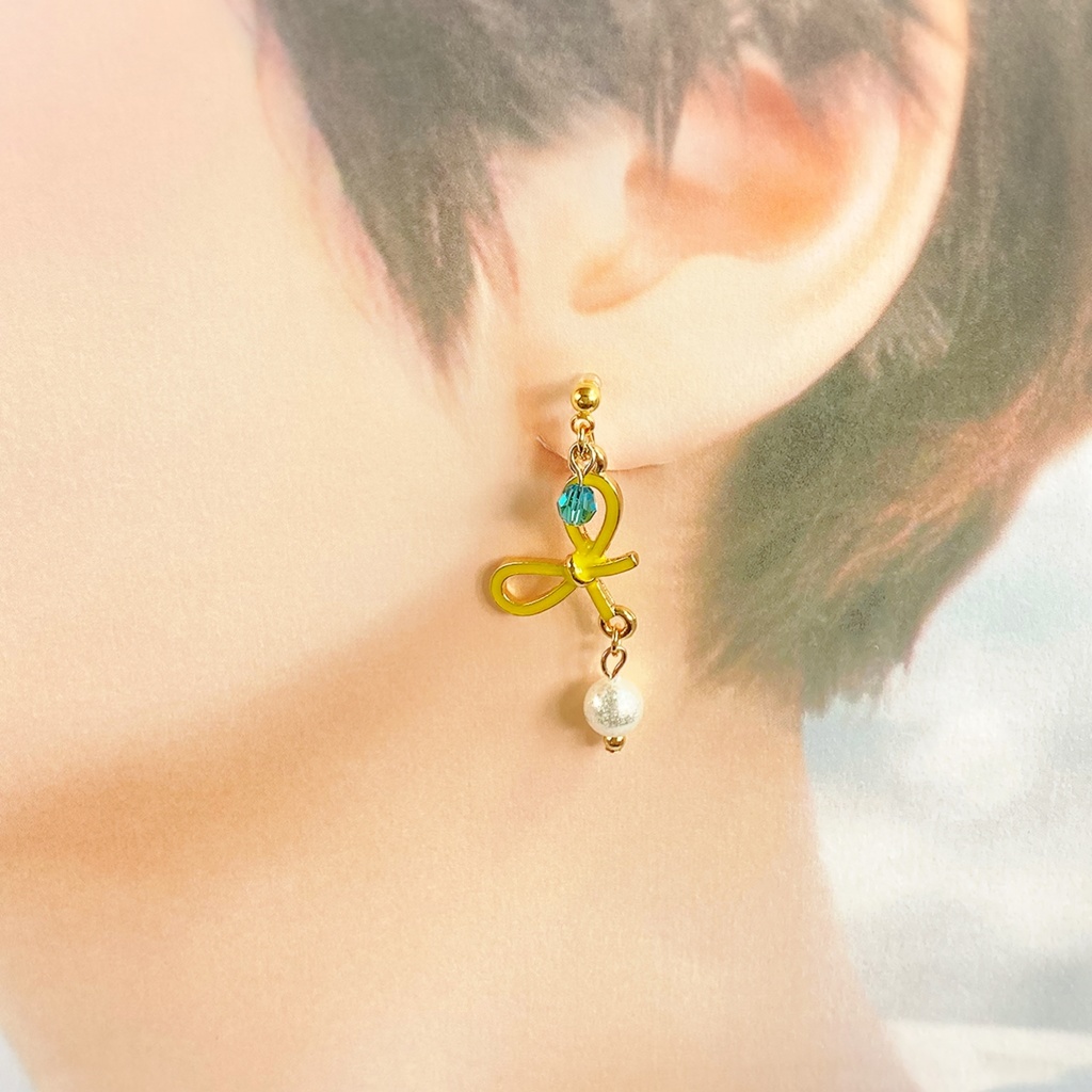 赤安リボンパールイヤリング Blume Booth