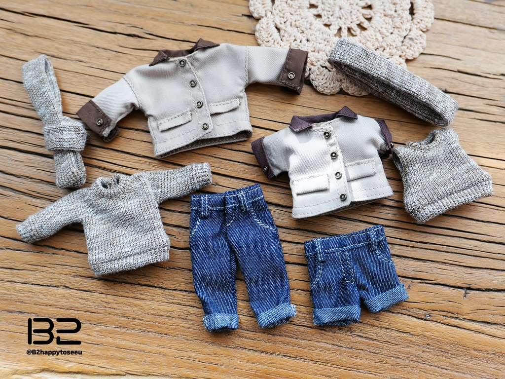 KUMUKUKU クムククワークジャケット・モダングレー&ブラウン衣装