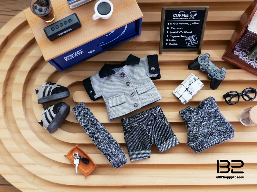 KUMUKUKU クムククワークジャケット・モダングレー&ブラウン衣装