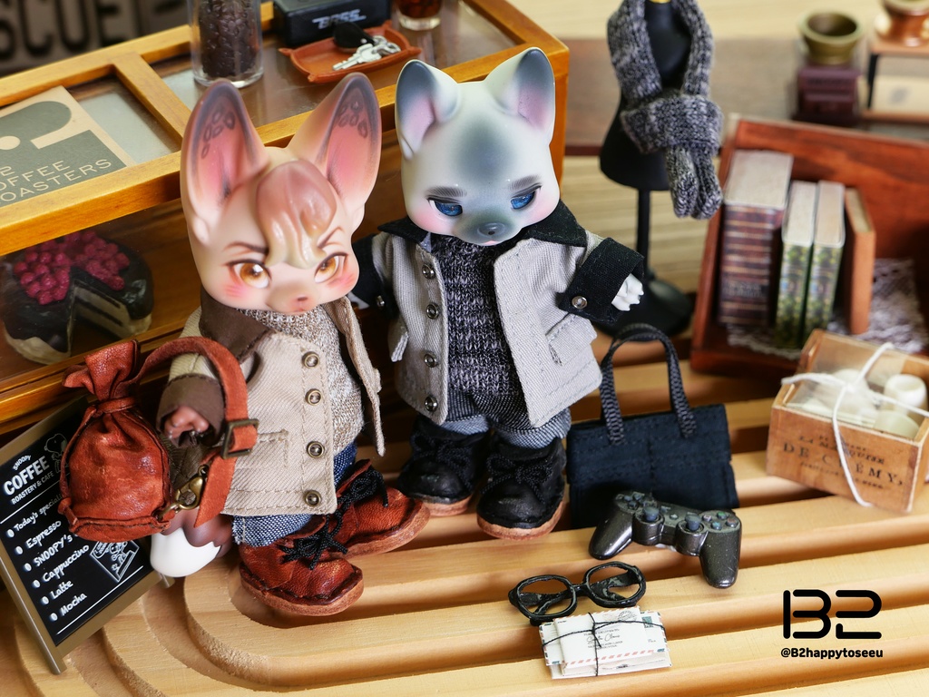 KUMUKUKU クムククワークジャケット・モダングレー&ブラウン衣装