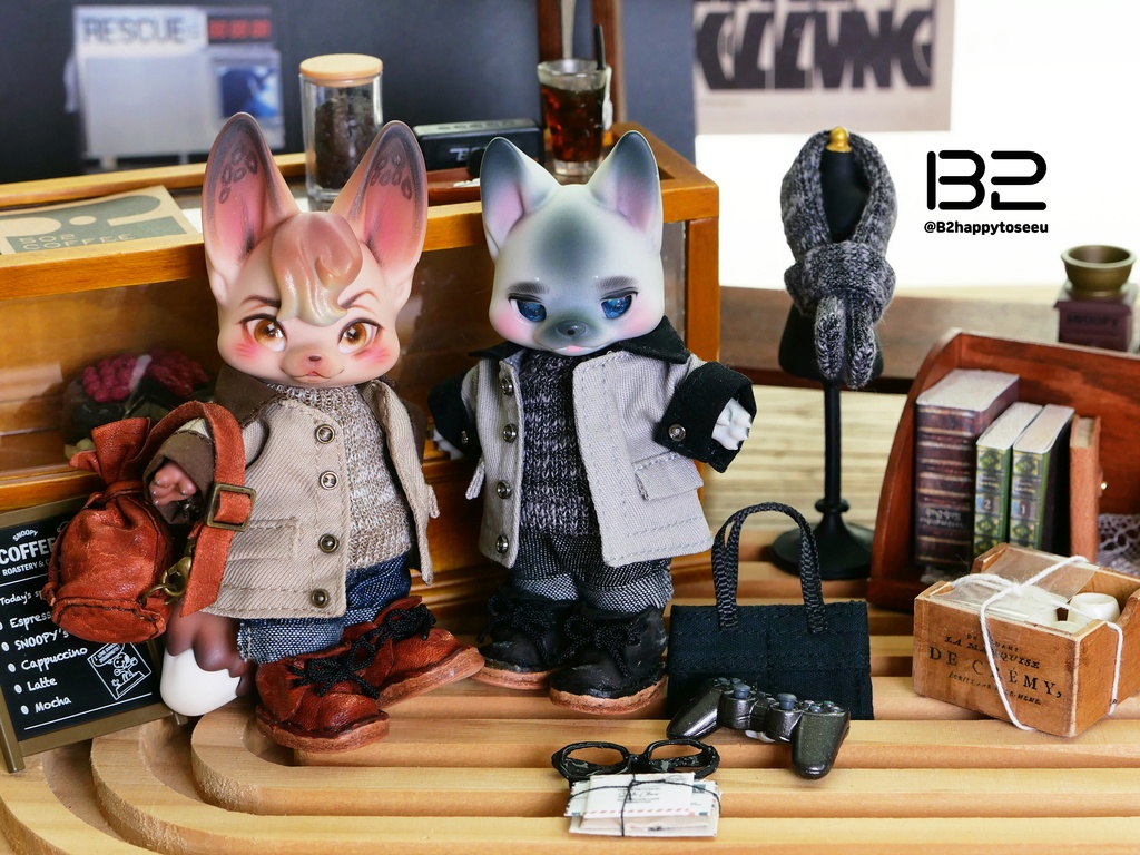 KUMUKUKU クムククワークジャケット・モダングレー&ブラウン衣装