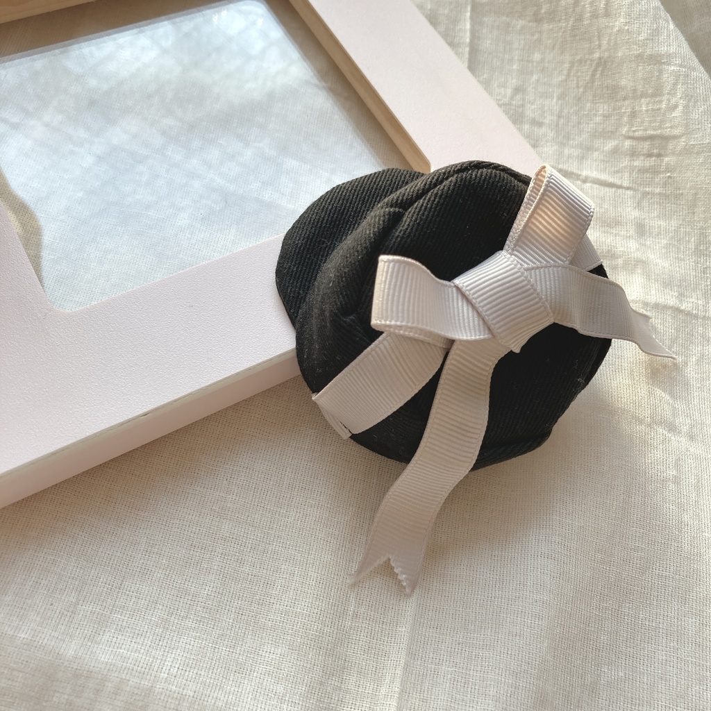 wrapping cap ୨୧ Black× Greige pink