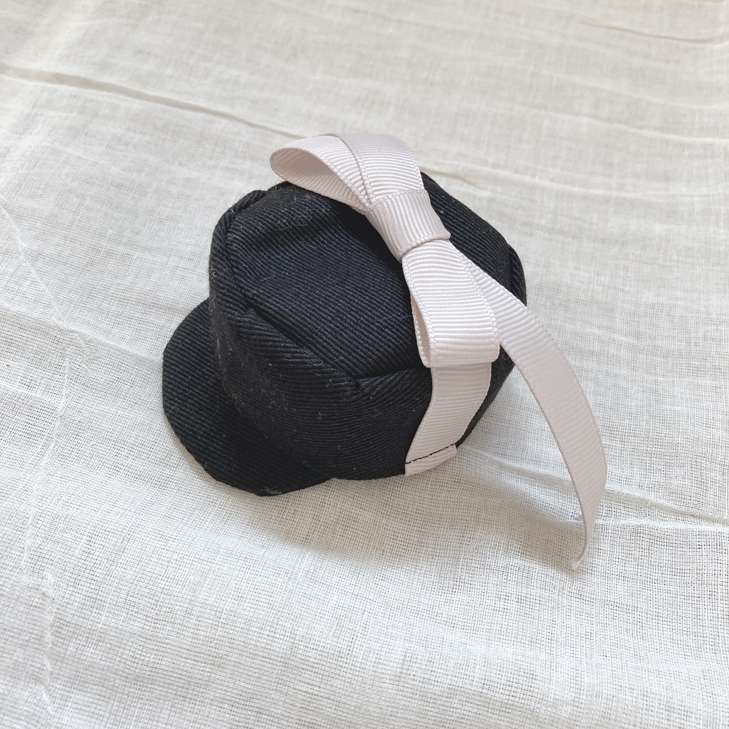 wrapping cap ୨୧ Black× Greige pink