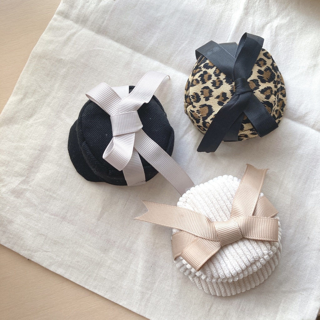 wrapping cap ୨୧ Black× Greige pink