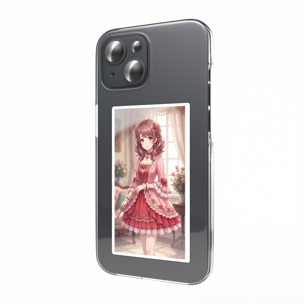 【スマホステッカー】揺らめく薔薇の貴婦人ちゃん