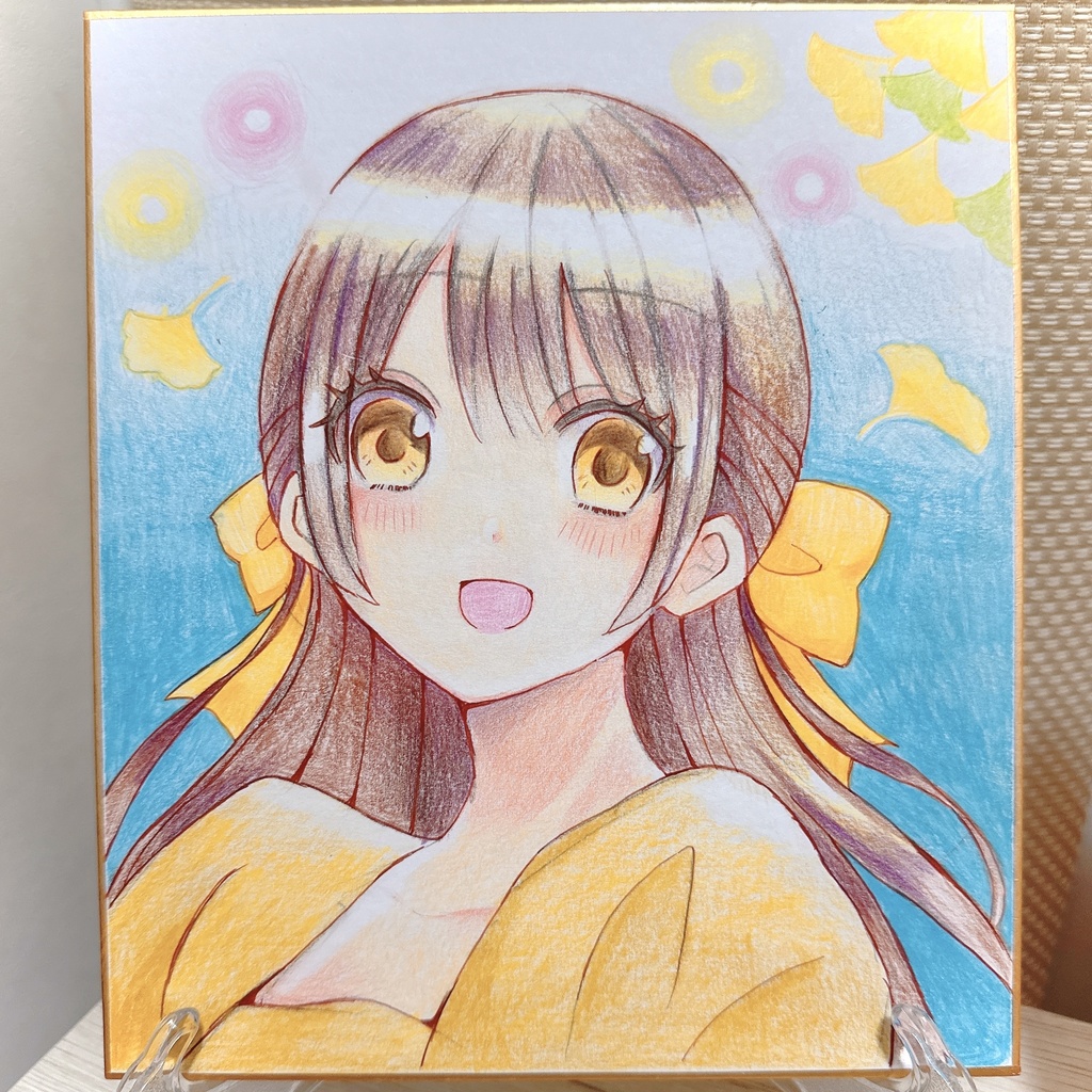 【色紙】まろふぃ直筆色紙A（秋まろふぃ）