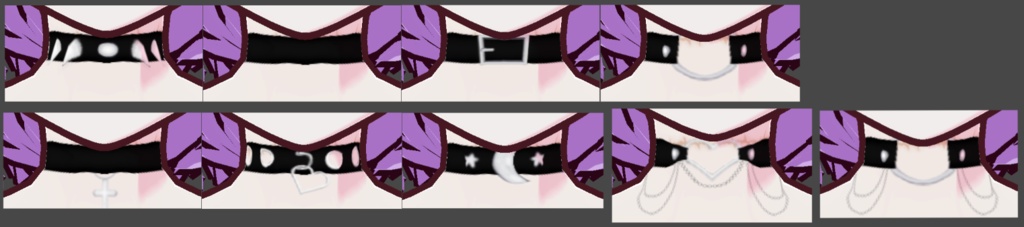 Accessories Pack: Chokers, Nails and Lip-gloss (VRoid 1.0.0+)