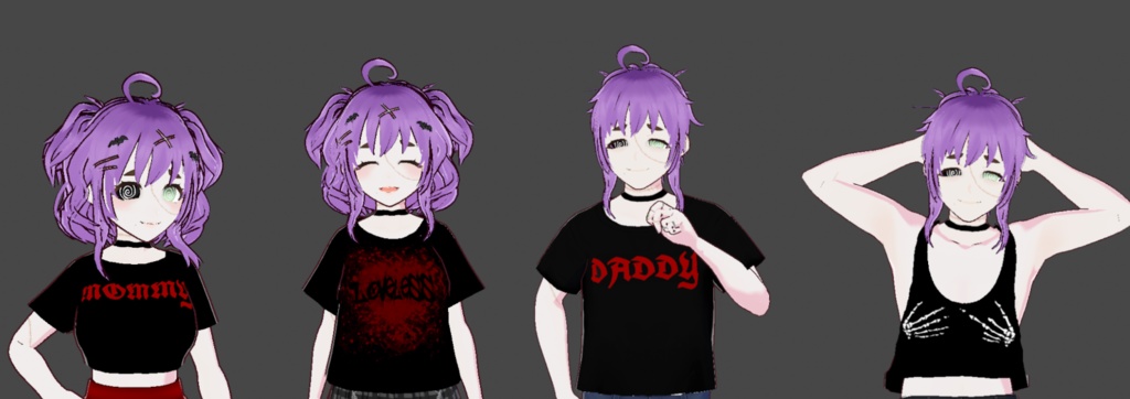 Just Gothic Shirts Mini-Pack 1 (VRoid 1.0.0+)
