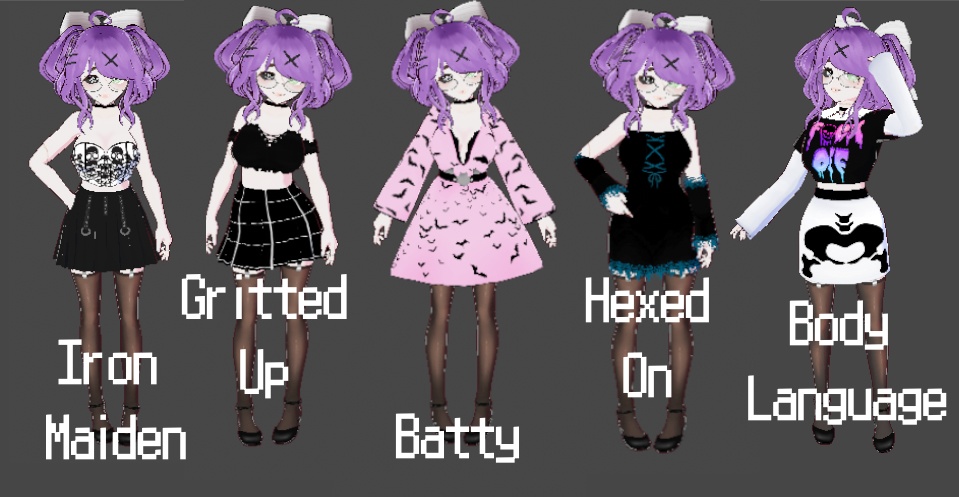 Gothic Cuties Line: A Mix of Pastel Goth and Modern Goth (VRoid 1.09+)
