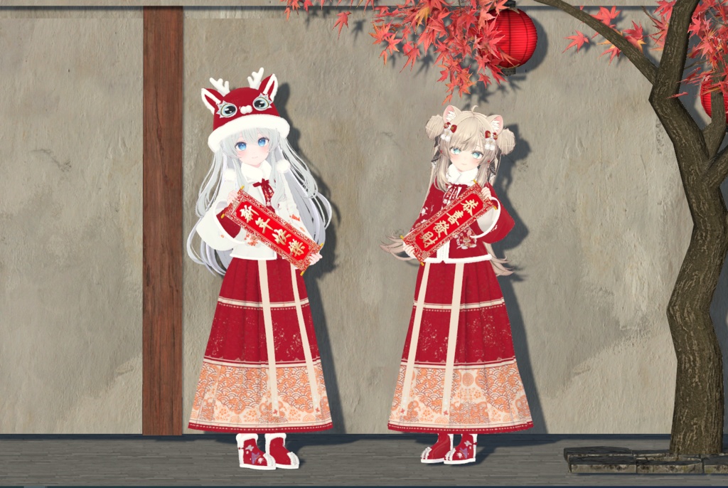 vrchat衣装【 Lime,manuka,chiffon適応です】中国风新年装