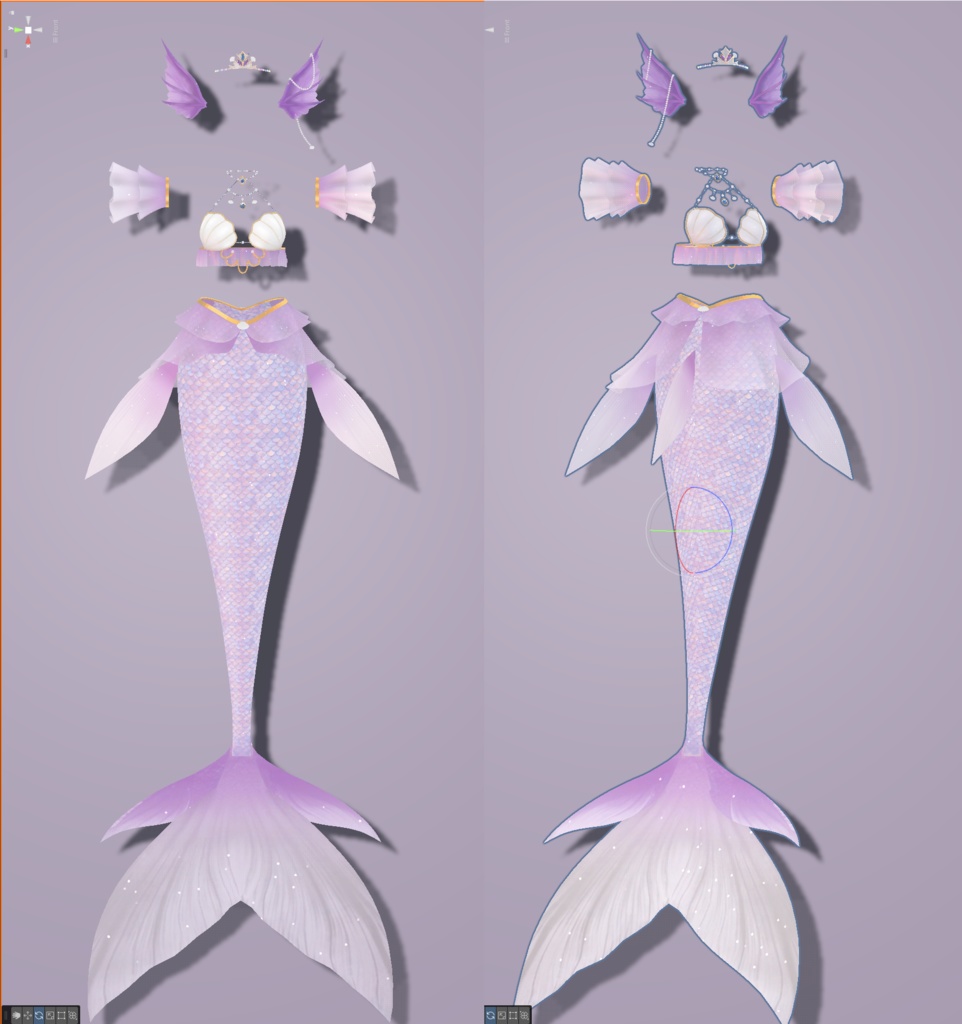 vrchat衣装【 ライムLime,chiffon,manuka適応です】人鱼