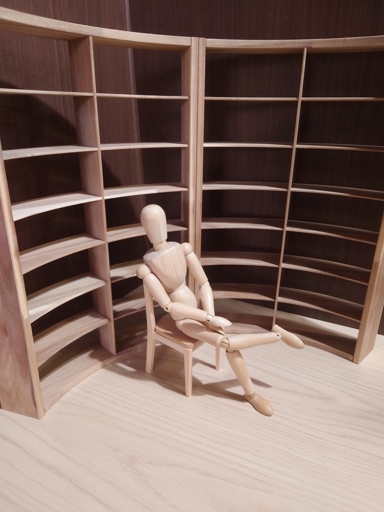 【受注生産】1/6 円形本棚(45度)