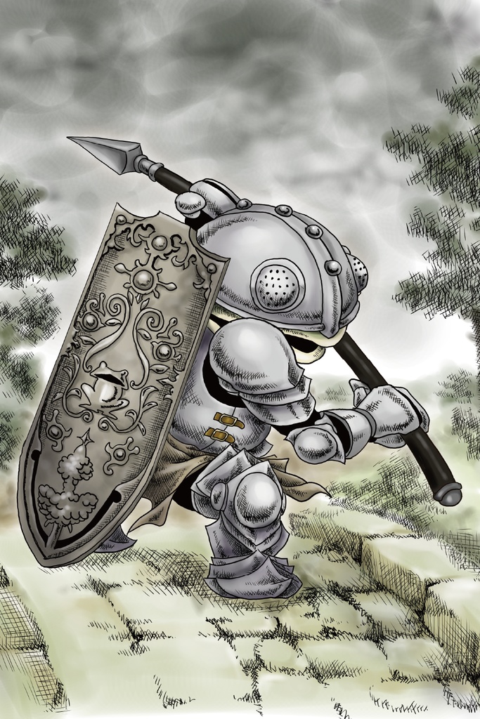 【限定1点】KAWARS 盾兵 直筆サイン入りキャンバスプリント SMサイズ(227×158mm)