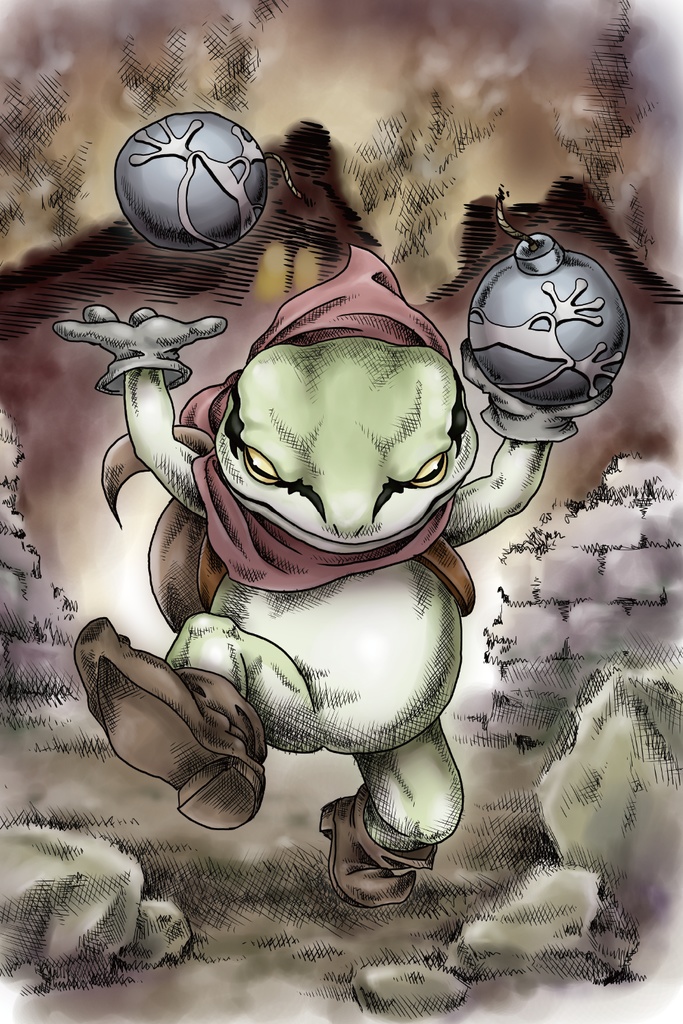 【限定1点】KAWARS 爆弾兵a 直筆サイン入りキャンバスプリント SMサイズ(227×158mm)