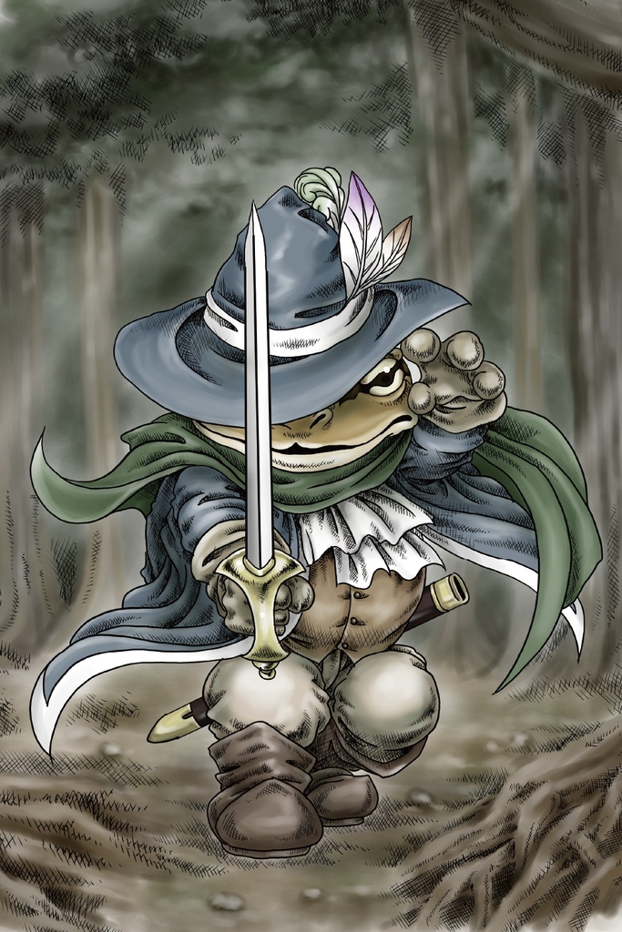 【限定1点】KAWARS 騎士a 直筆サイン入りキャンバスプリント SMサイズ(227×158mm)