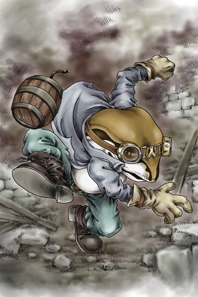 【限定1点】KAWARS 爆撃兵 直筆サイン入りキャンバスプリント SMサイズ(227×158mm)