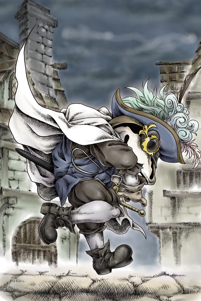 【限定1点】KAWARS 騎士b 直筆サイン入りキャンバスプリント SMサイズ(227×158mm)