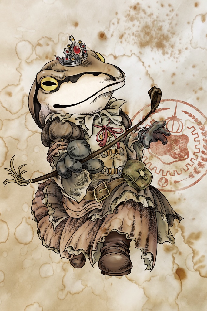 【限定1点】KAWARS アカガエル女王 直筆サイン入りキャンバスプリント SMサイズ(227×158mm)