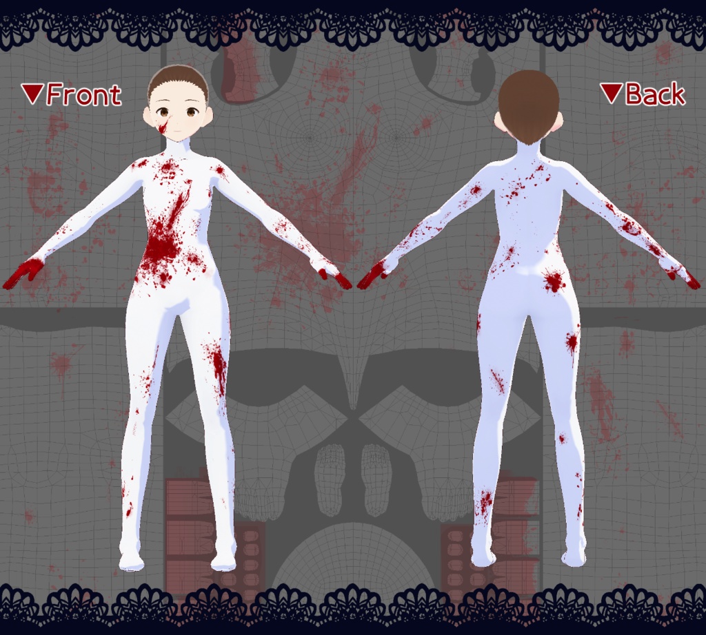 【VRoid】血染めテクスチャ【肌・ボディスーツ用】