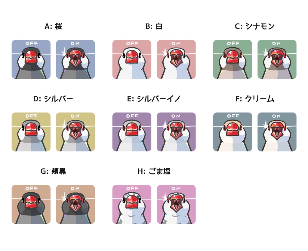 文鳥スイッチシール
