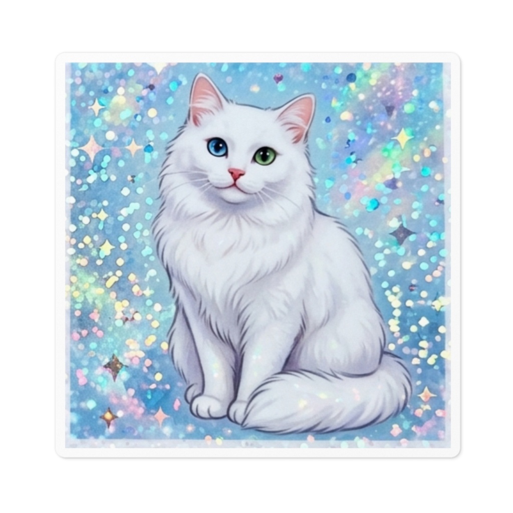 キラキラ猫ステッカー