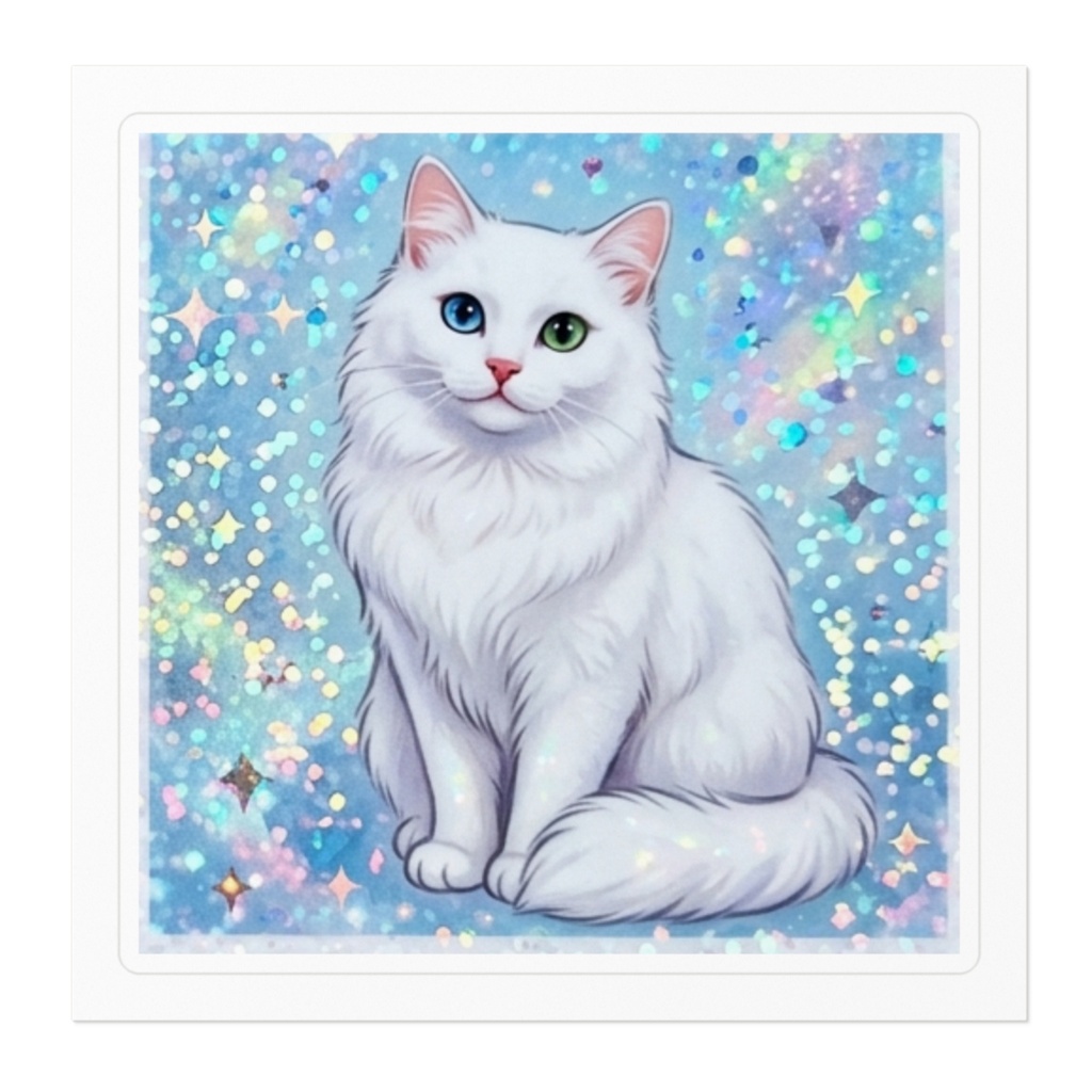 キラキラ猫ステッカー