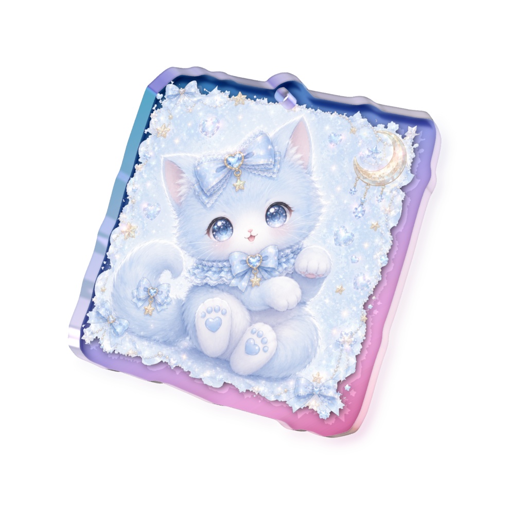 ゆめかわ子猫🌟キラキラオーロラアクキー