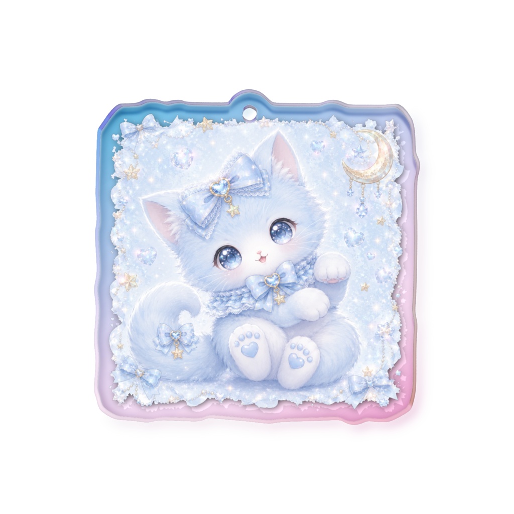 ゆめかわ子猫🌟キラキラオーロラアクキー