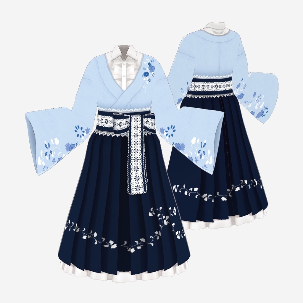 【VRoid】和風ロリータワンピース