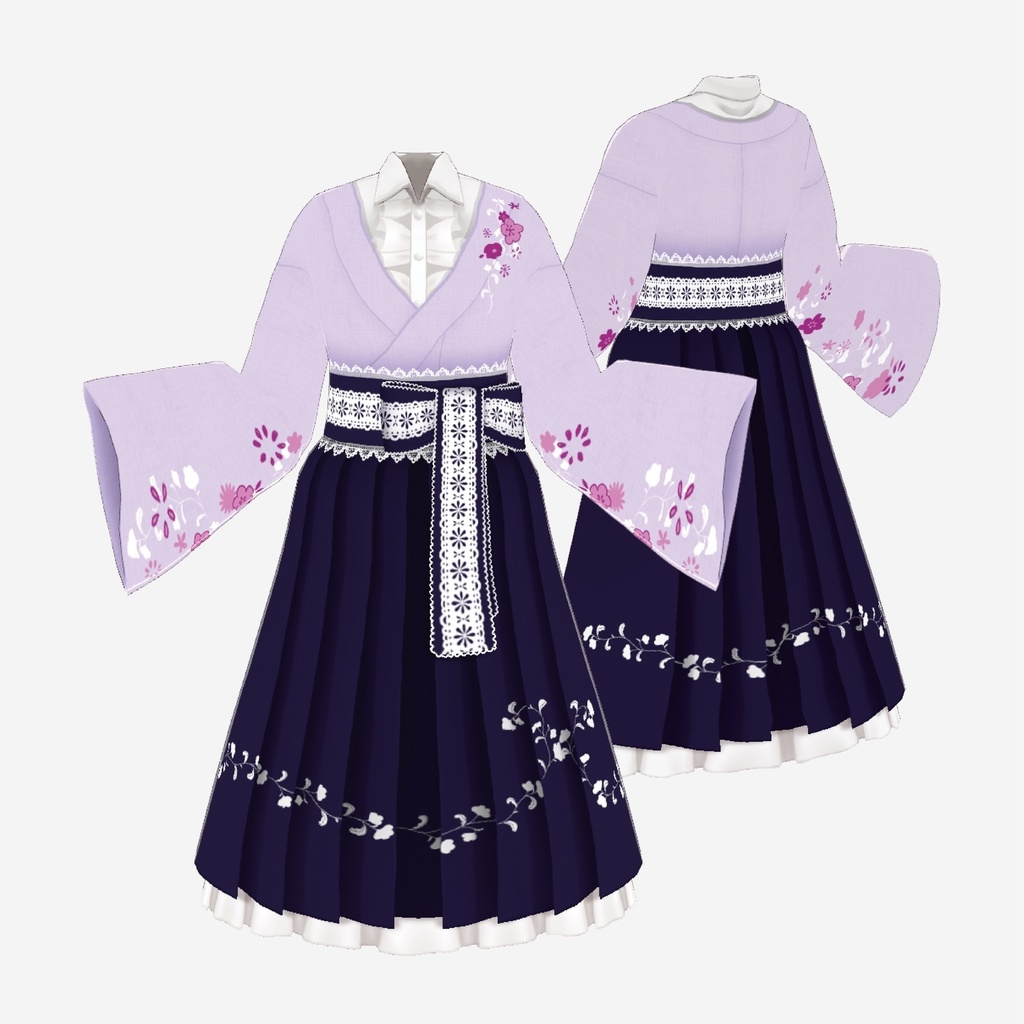 【VRoid】和風ロリータワンピース