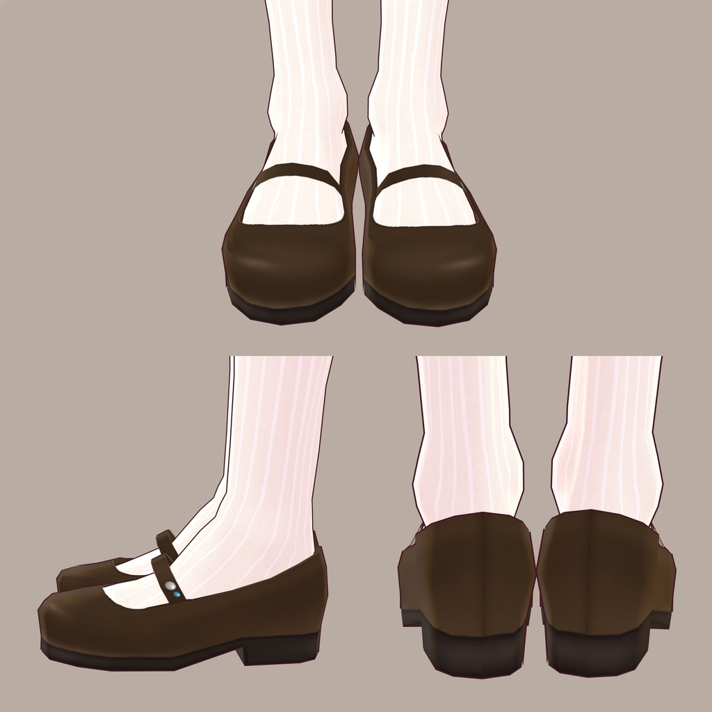 【VRoid用テクスチャ】ストラップパンプス