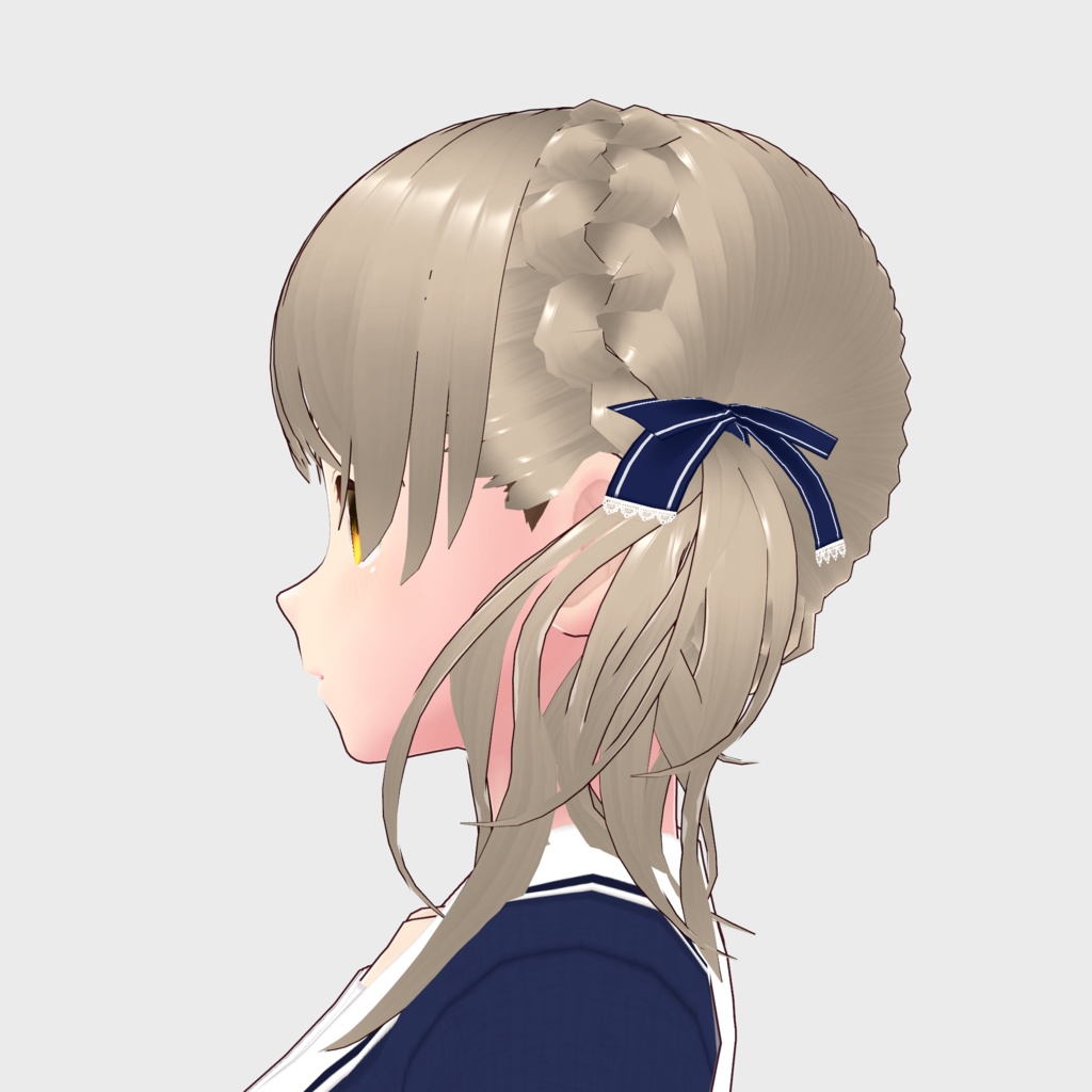 【VRoidへアプリセット】ふんわりパーマサイドテール