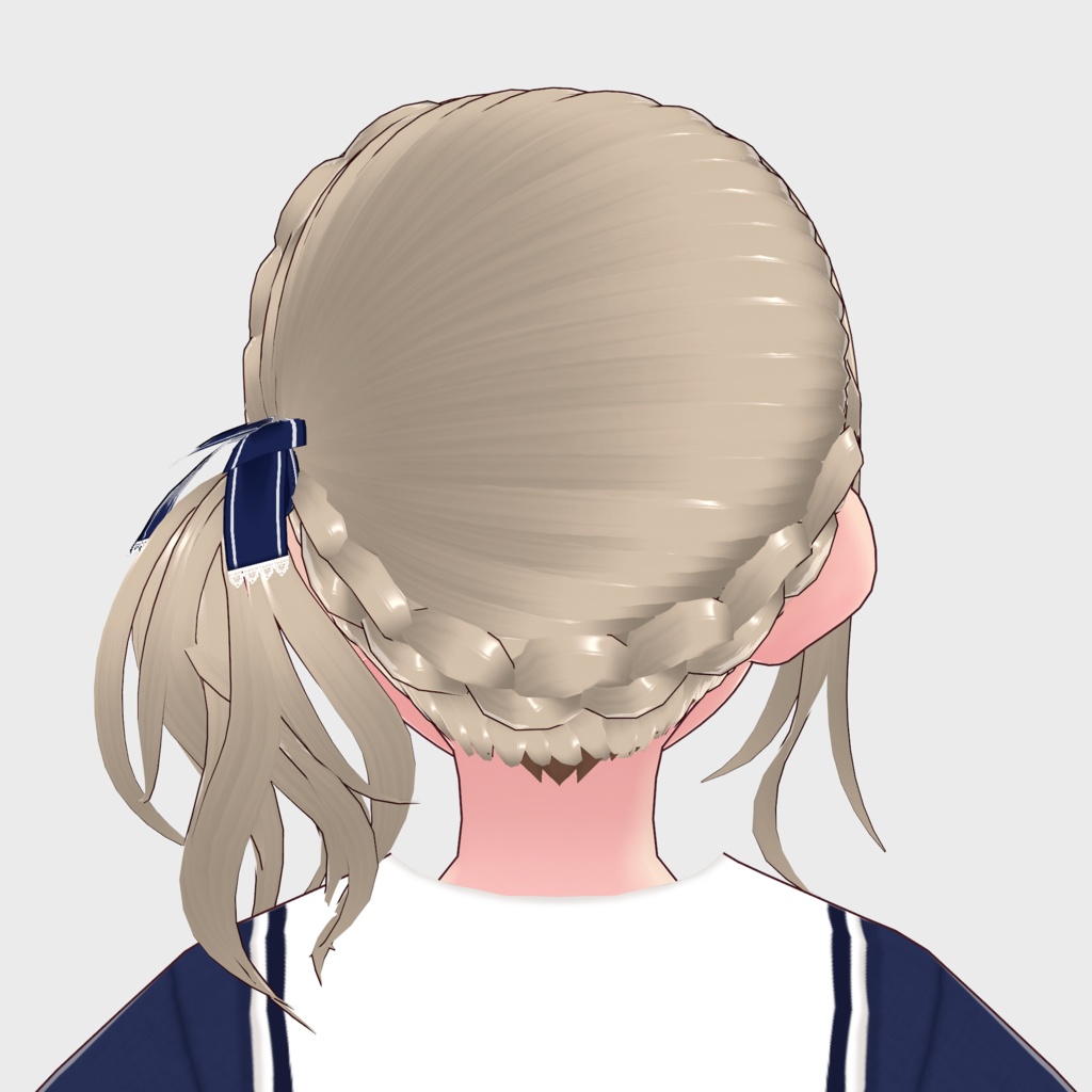 【VRoidへアプリセット】ふんわりパーマサイドテール