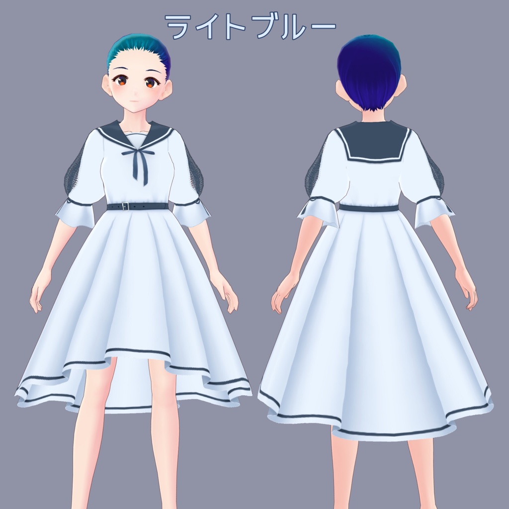 【VRoid用テクスチャ】サマーセーラーワンピース