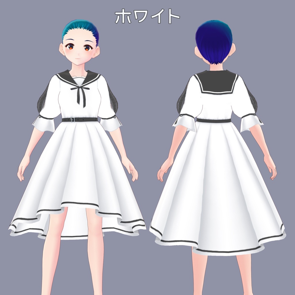 【VRoid用テクスチャ】サマーセーラーワンピース
