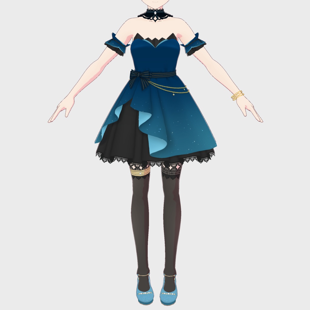 【VRoid正式版】星空パーティドレス