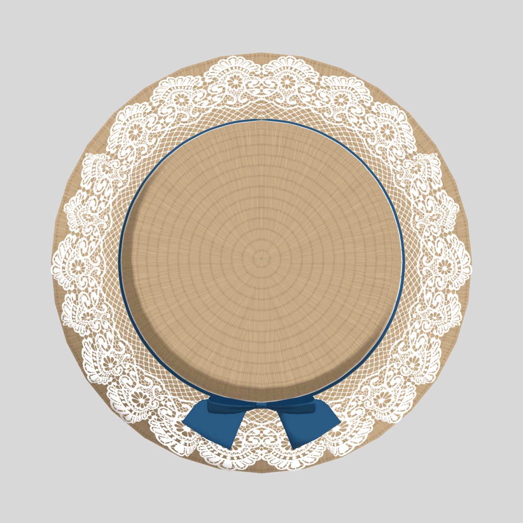 【3Dモデル】レースカンカン帽