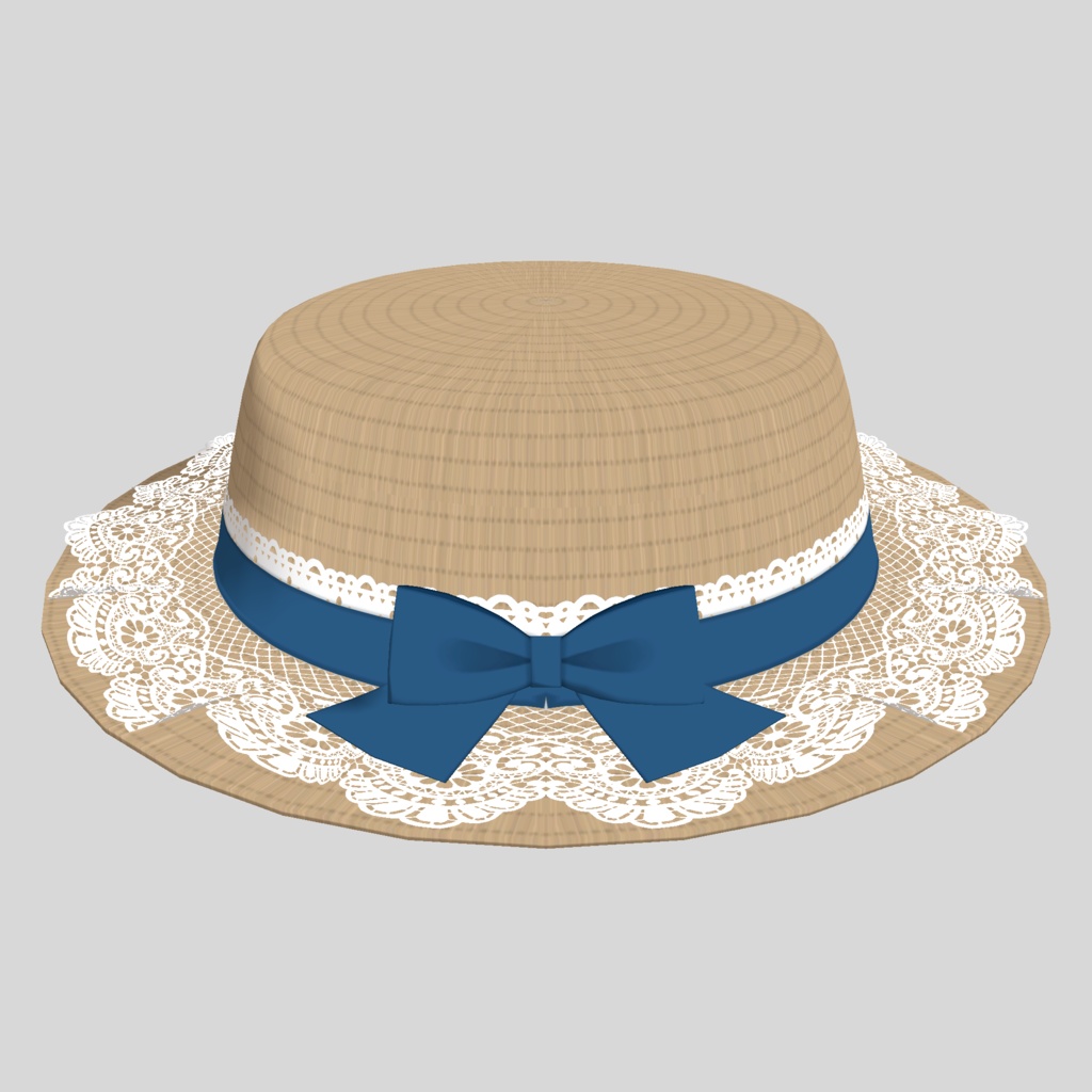 【3Dモデル】レースカンカン帽
