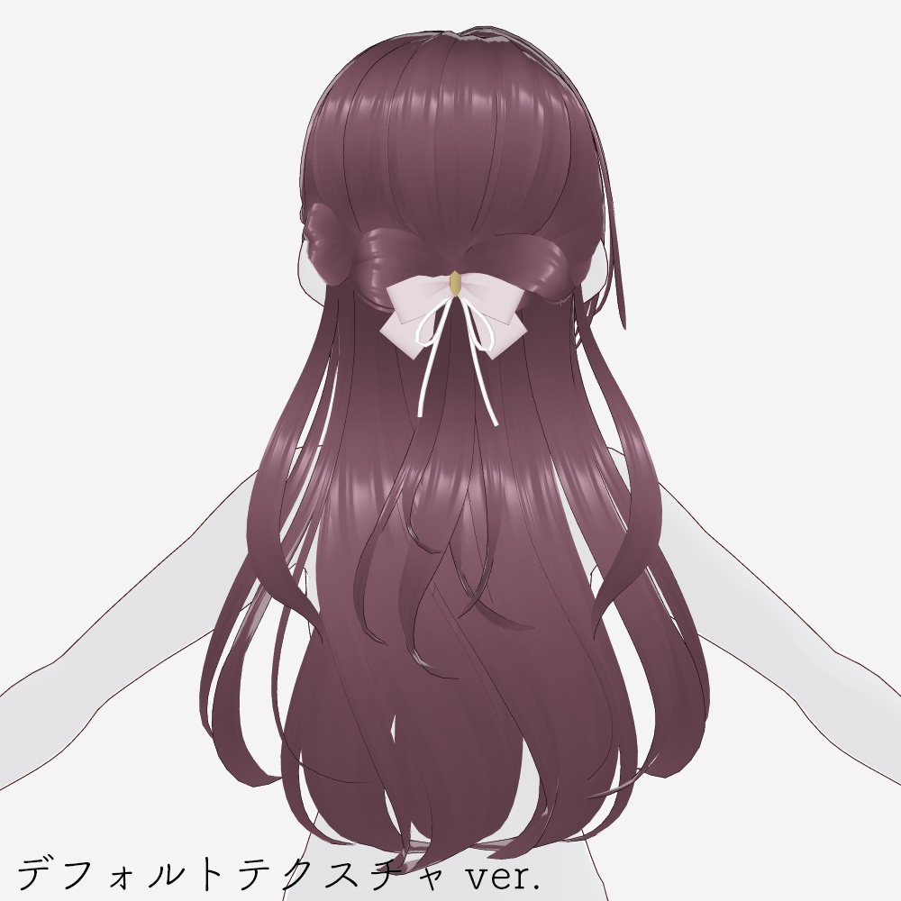 【VRoidへアプリセット】ふんわりパーマハーフアップ