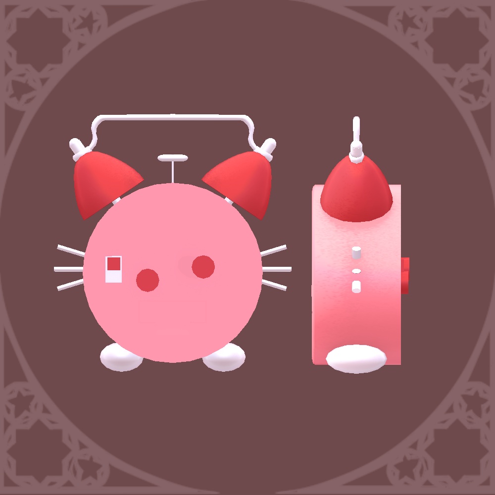 【3Dモデル】にゃんこ目覚まし時計(Cat Alarm Clock)