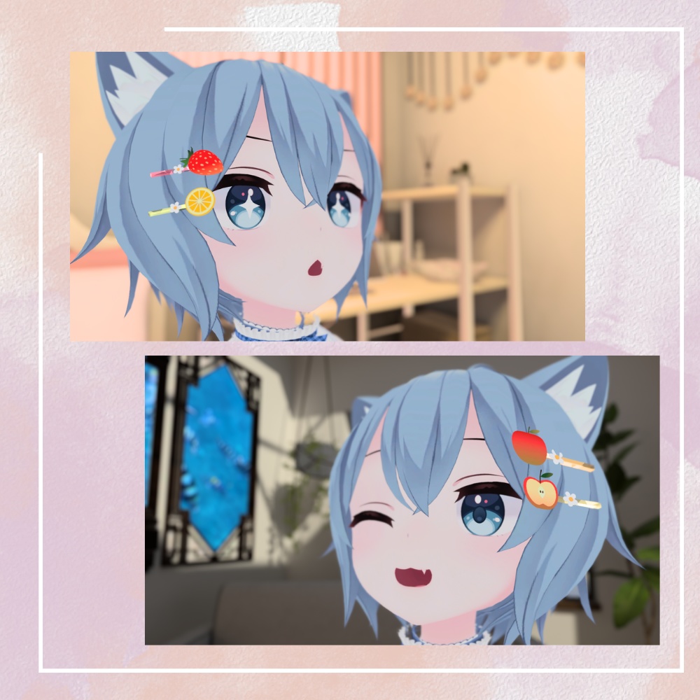 【3Dモデル】フルーツヘアピンセット (fruit hairpin set) 【VRChat想定】