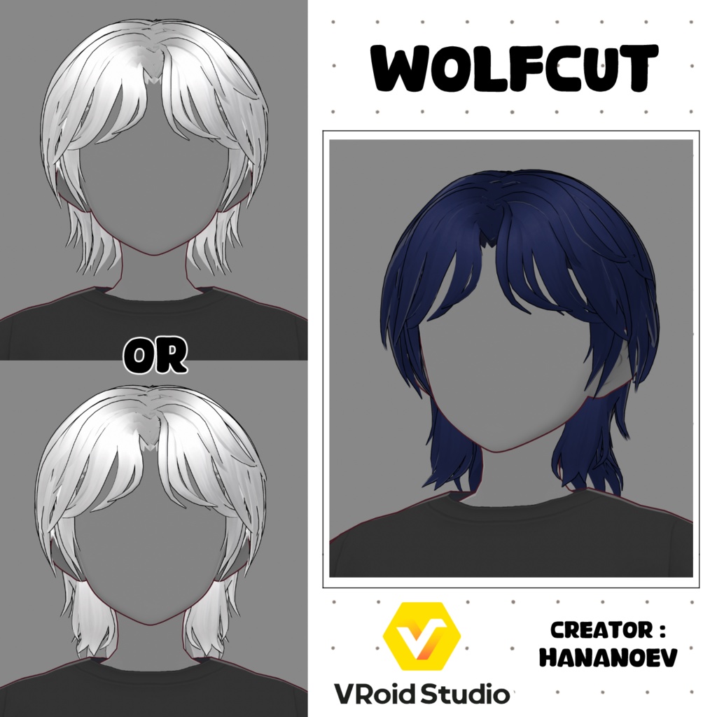 [VRoid Hairstyle] Wolfcut Hair